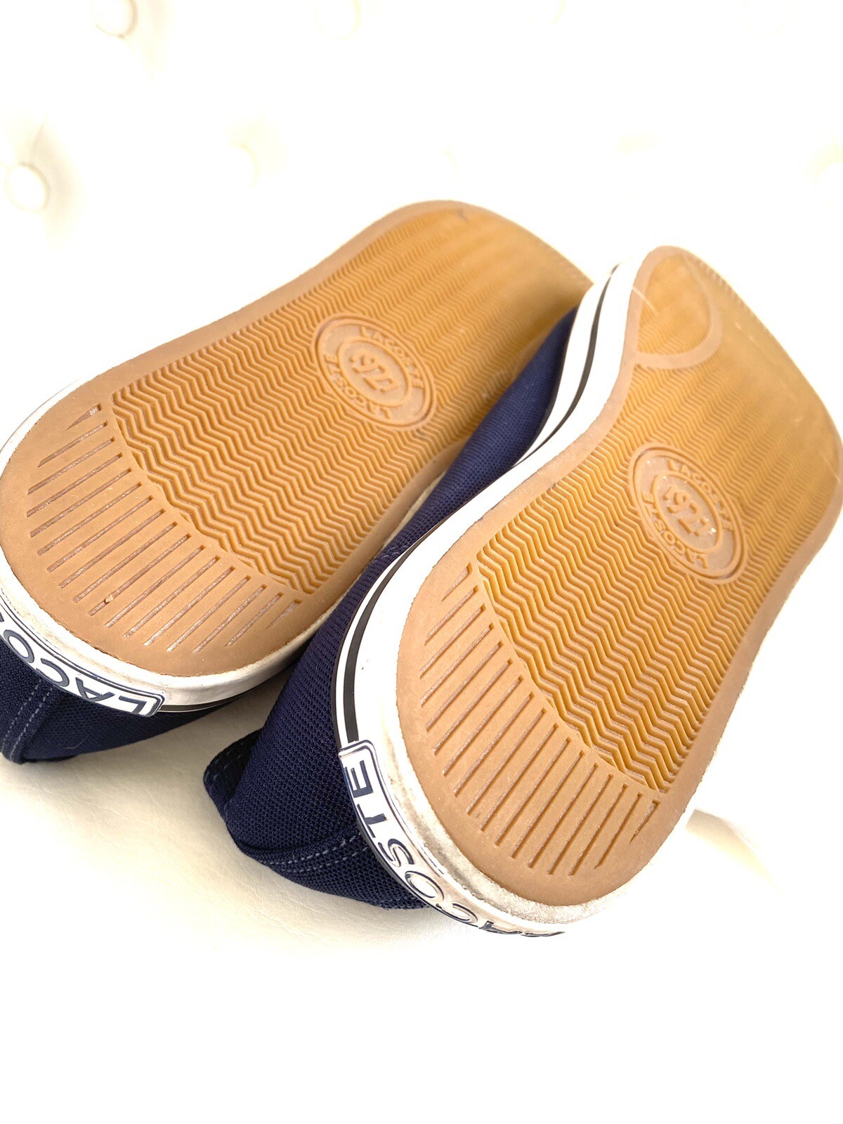 Lacoste Mens Canvas Boat Shoes Navy & White Size 12 E… Gem