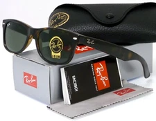 Ray-Ban New Wayfarer Tortoise l Green Classic G-15 RB2132 902 58mm