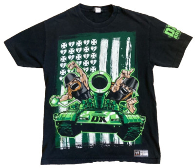 RARE VTG 2007 WWE D-GENERATION DX ARMYWORLDS BIGGEST MEMBER DOUBLE SIDED T SHIRT