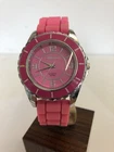 Milano Ladies Quartz Watch - Pink/Pink Silicone Rubber Strap