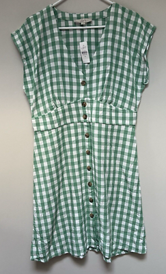NWT LOFT Womens Fit Flare Full Button Dress Green Buffalo Check sz12 | eBay NWT LOFT Womens Fit Flare Full Button Dress Green Buffalo Check sz12 | eBay