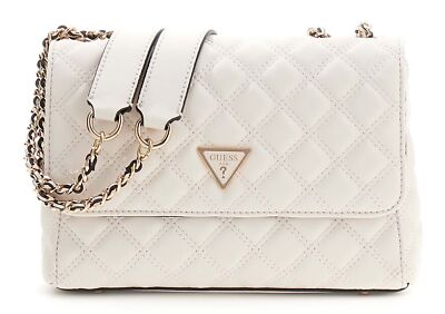 GUESS Giully II Compound Convertible Flap Bag Umhängetasche Tasche Creme White