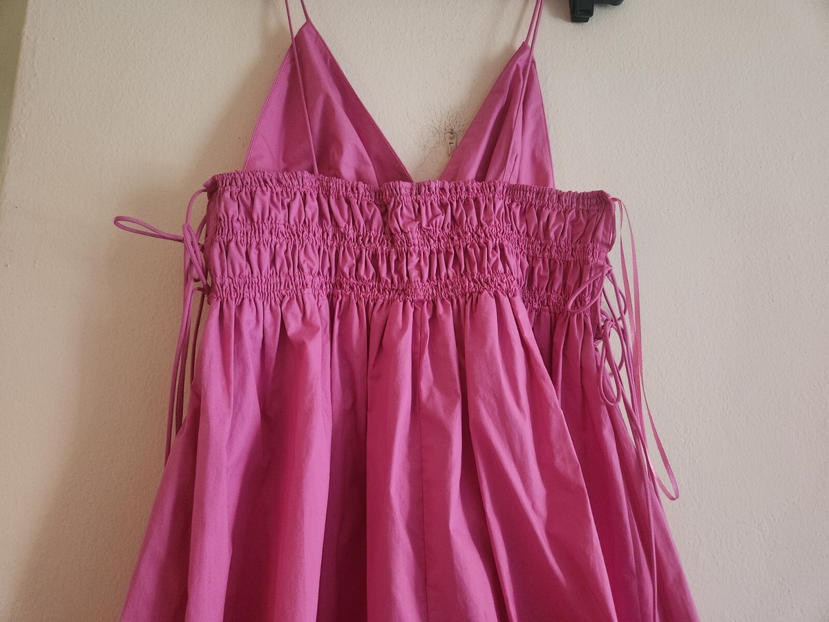 MANGO Women's Side Ties Cotton Dress pink sz 6 (M) BNWT | eBay