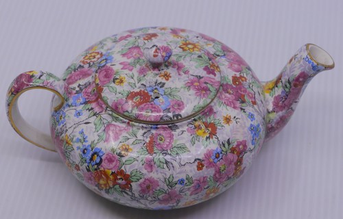 TETERA APILABLE VINTAGE LORD NELSON WARE CHINTZ, CREMA, AZÚCAR, PATRÓN MARINA - Imagen 4 de 14