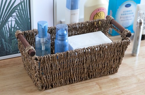 New Wickerwise Seagrass Counter-Top Basket Great for Folded Paper Towel - Picture 2 of 6