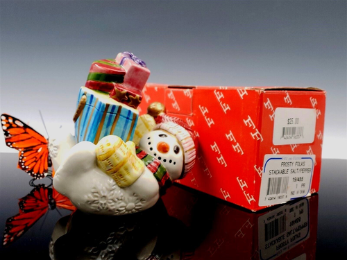 FITZ & FLOYD Frosty Folks Salt & Pepper - Snowman Stackable 1995 Boxed - 第 1/19 張圖片