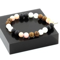 Mineralien Und Edelsteine. Armband Perlen Mondstein + Rosenopal + O