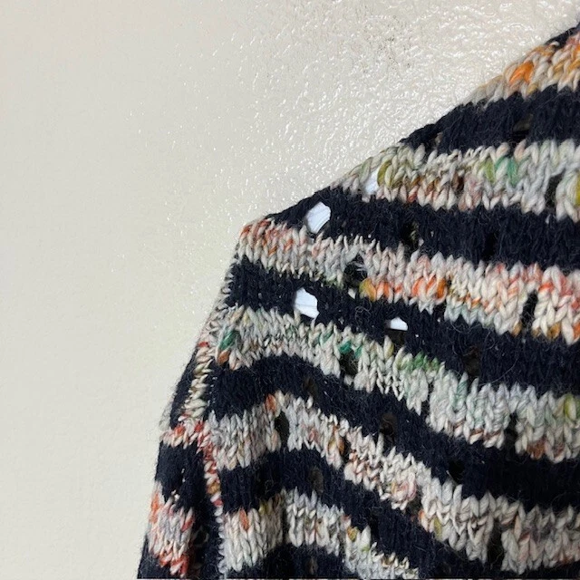 Catálogo Sundance Suéter Mujer XS Acrílico Lana Tejido Rayas Cárdigan Abierto Acogedor Foto 2 de 4