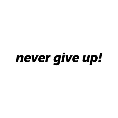never give up! - Aufkleber Auto Tattoo Sticker Spruch lustig