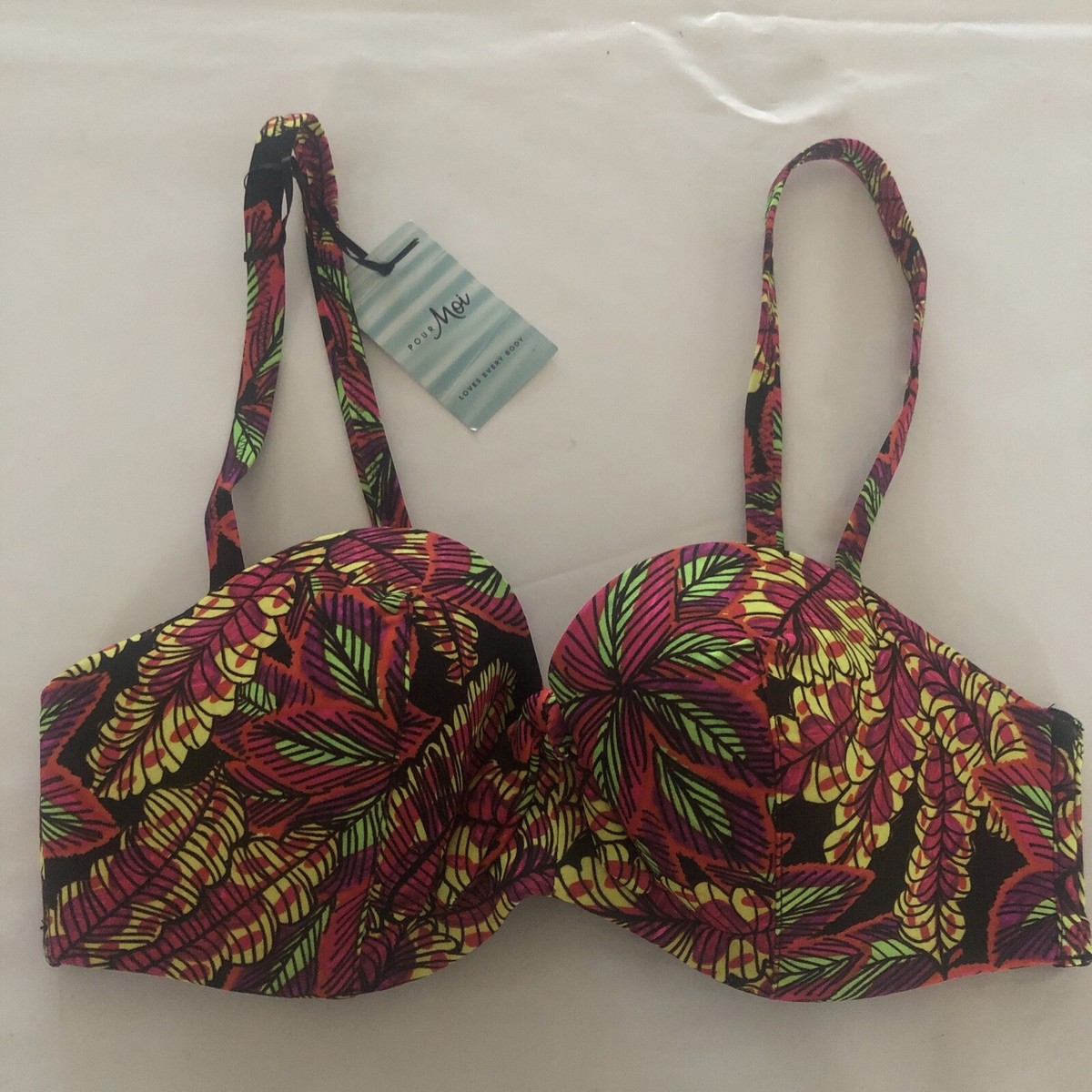 Pour Moi Womens Heatwave Savannah Removable Straps Padded Top Size