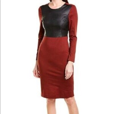 knee length dresses for ladies CURVE MRS. SMITH STRETCH LEATHER DRESS – AS by DF main image 0