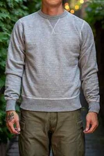 Buzz Rickson's BR65622 Set-in Crew Neck Sweatshirt Heather Gray size Large NEW