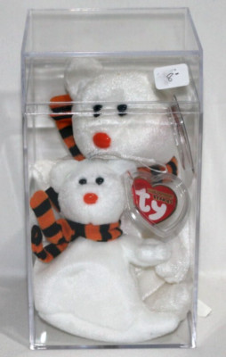 SET 2- 2003 6'' TY HALLOWEENIE BEANIE BABY BABIES QUIVERS GHOST BEAR MWMTs + CASE