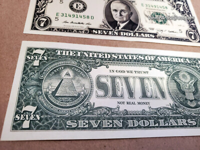 洋楽 DALLAR $ BILL(DOLLAR BILL)/ALMIGHT SEVEN SEVEN DOLLAR BILL FUNNY PLAY MONEY NOVELTY 7 DOLLAR LUCKY DOLLAR