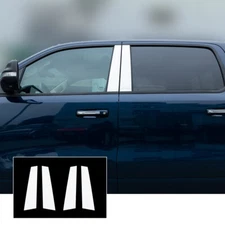 Window Pillar Post Cover Trim for Dodge Ram 1500 Crew 2018+ Chrome Accessories