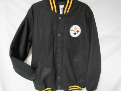 Pittsburgh Steelers Mens L Snap Up Embroidered Wool Blend Jacket MSRP$139 B1 249
