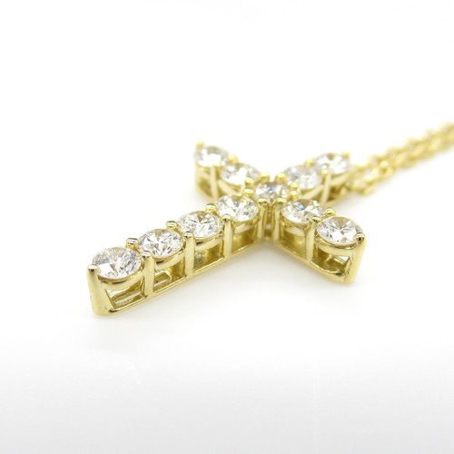 TIFFANY & CO Cruz Diamante Collar Colgante 18KYG Oro Amarillo Usado Mujeres - Imagen 7 de 8