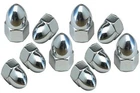 Chrome Acorn Cap Nuts 10 Pack  Choose Your Size