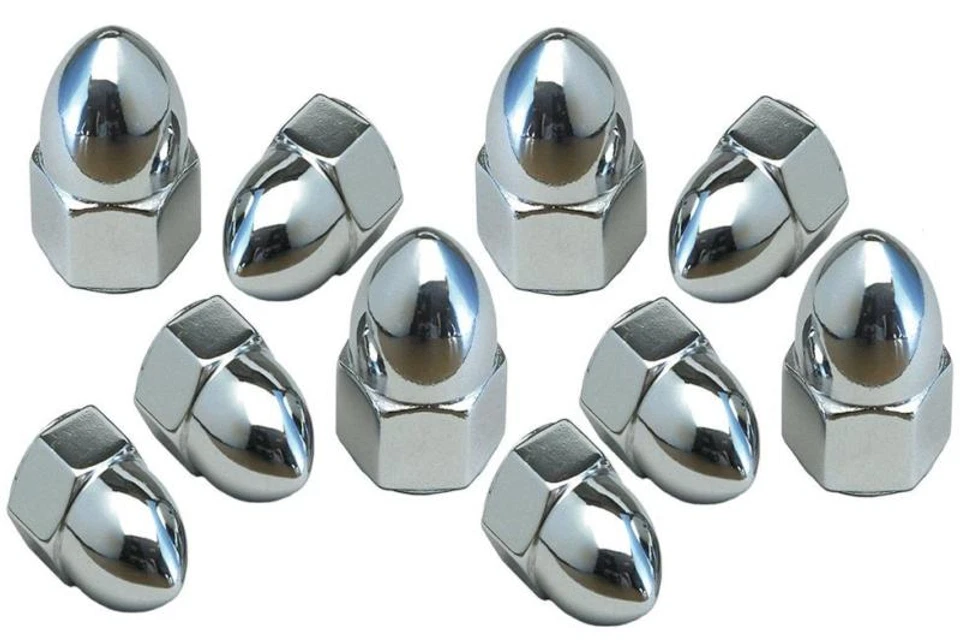MIDWEST FASTENER Chrome Acorn Cap Nuts 10 Pack Choose Your Size