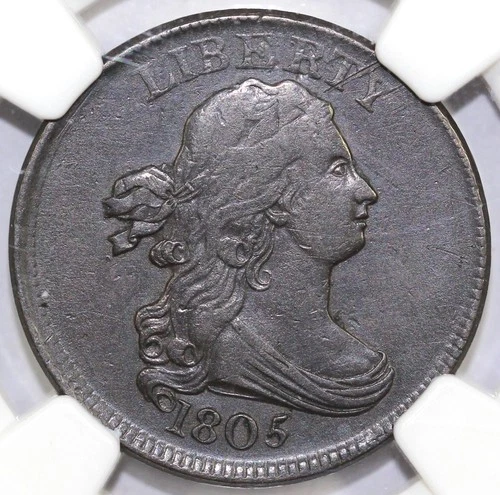 1805 1/2c C-1 Draped Bust Half Cent NGC XF Details Cleaned