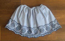 Gap Kids Girls Blue White Striped Lined Eyelet Twirly Skirt M 8 9