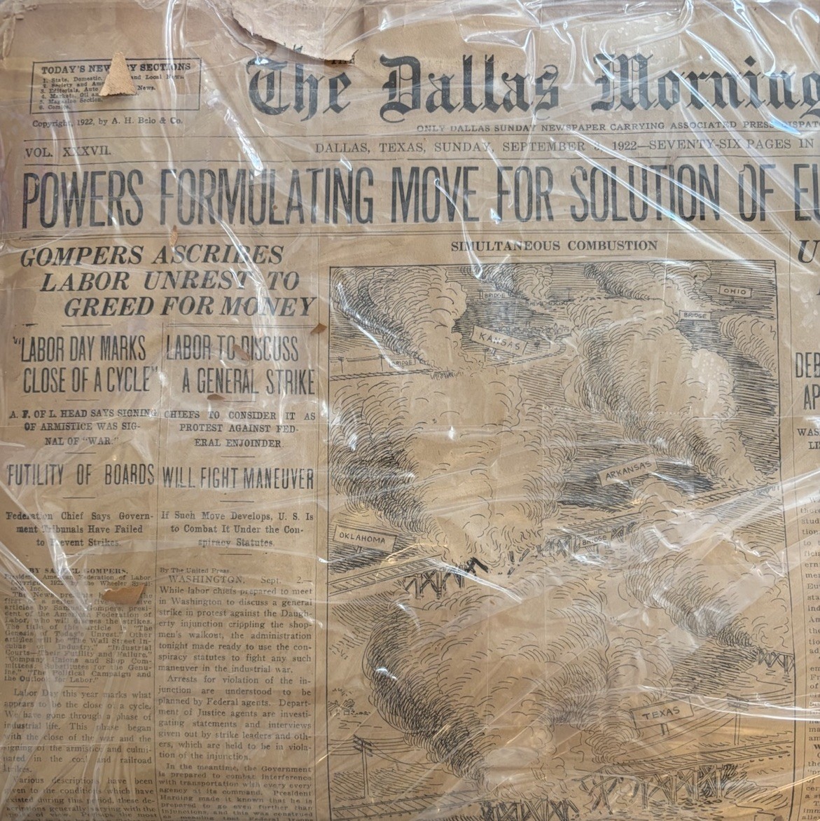 1922 Dallas News Lot Rare Anti-KKK Crusade & Texas State Fair History (Sept-Oct)