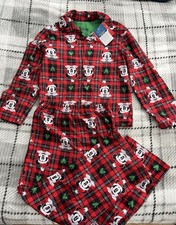 Boys Disney Size 8 Mickey Mouse Plaid Holiday Pajama Set