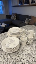 19-Piece White Ceramic Dinnerware Set   7 Pla...