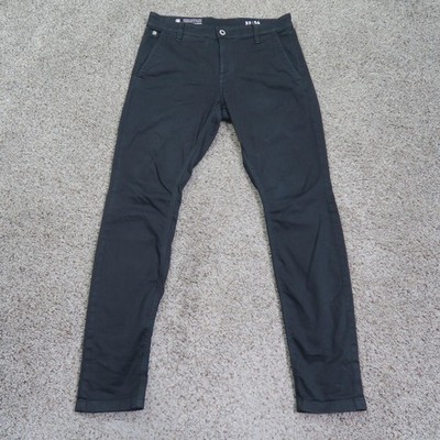 G-Star RAW Pants Mens 32 Black Skinny Chino Stretch Twill Casual Tapered 32x32