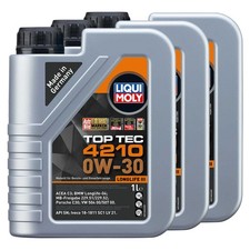 Motoröl Top Tec 4210 0W-30 LIQUI MOLY 3 X 1 Liter für Mercedes BMW Dacia Honda Motoröl Top Tec 4210 0W-30 LIQUI MOLY 3 X 1 Liter für Mercedes BMW Dacia Honda