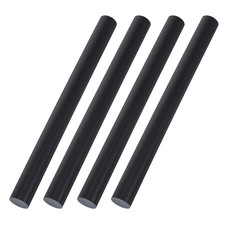 4 Pack 1" Dia x 12" Opaque Black Round Acetal Copolymer Rods Plastic Delrin