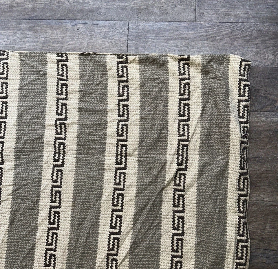 Vtg 90s Ralph Lauren Auckland Aztec Faux Knit Full Queen Duvet Cover Neutral - Image 4 of 4
