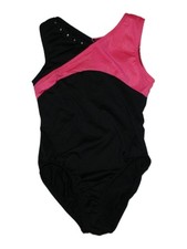Girl Freestyle by Danskin Sleeveless Black Pink Gymnatics Leotard Size 6/6X S