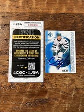 Collin Graf IP Signed Upper Deck SP Rookie Card JSA Coa Sharks Autographed