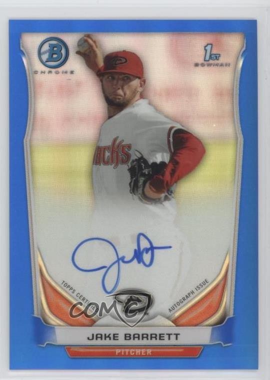 2014 Bowman Prospect Chrome Blue Refractor 7/150 Jake Barrett #BCAP-JB Auto 0o9