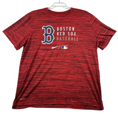 Nike T-Shirt Mens 2XL Red Space Dye Boston Red Sox MLB Dri-FIT Performance Tee