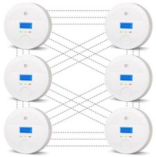 Interconnected Smoke and Carbon Monoxide Detector, 10-Year Battery 6 Pack