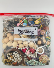4lb 1oz Mystery Junk Jewelry Bag Of Mixed Used Pieces Crafting Some Wearable
