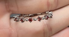 New Sterling Silver Dark Red Ruby Band 1.7grams Ring Size 9