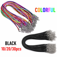 10/20/30Pcs Braided Leather Cord Necklace Rope Lobster Clasp DIY Jewelry