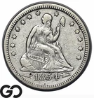 1854 Seated Liberty Quarter, w/ Arrows *Scarce* AU