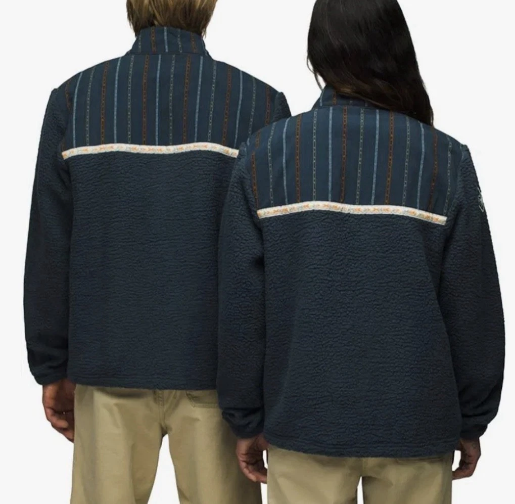 Prana Large Fleece Jacket Hurricane Full Zip Stormy Night Men's M Unisex NWT - product detail image 2