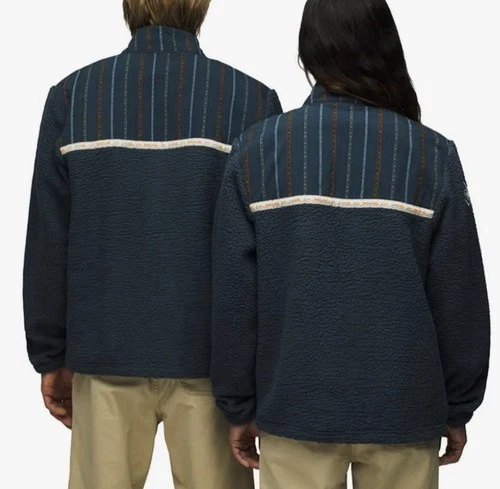 Prana Large Fleece Jacket Hurricane  Full Zip Stormy Night Men's M Unisex NWT image 2