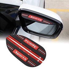 2pcs Sports Rear View Mirror Rain Visor Smoke Guard Universal Rubber Side