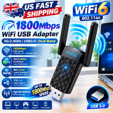1800Mbps WiFi 6 AX1800 Dual-Band USB 3.0 Wireless Adapter for PC Desktop