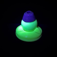 Uranium Glass Swivodex Ink Well & Holder in Custard New York 1930s Bakelite