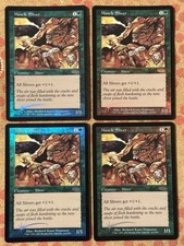 MtG: Playset of 4 x FNM Promo Foil Muscle Sliver - NM