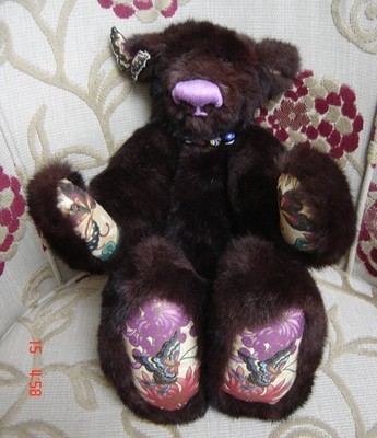 Künstler Doolally Teddybär Handarbeit aus echtem Vintage Fell ihr Name ist Schmetterling
