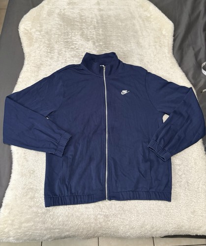 Nike Club Mens Knit Jacket Blue Full Zip Size Medium