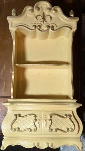 Vtg 60's Barbie Suzy Goose Armoire Hutch Dollhouse Furniture French Provincial